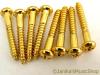 8 STRATOCASTER TREMOLO BRIDGE SCREWS GOLD